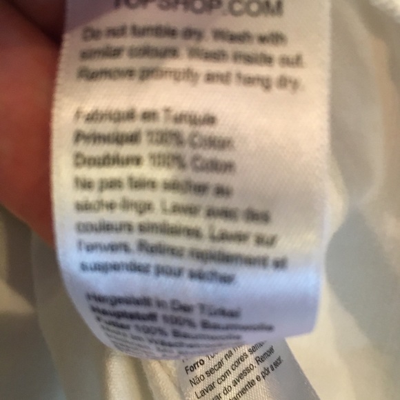 Topshop White Denim Skirt sz 6    100 % cotton - Picture 6 of 6